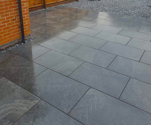 Black slate porcelain paving - black,