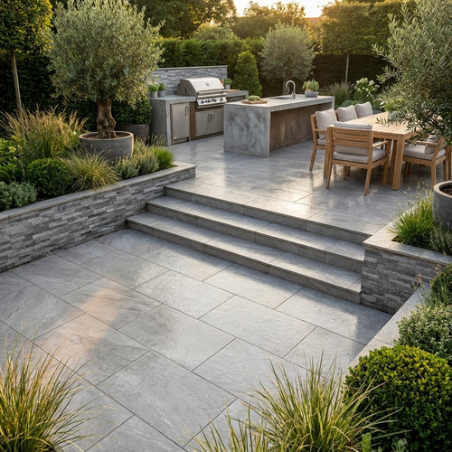 Quartz grey porcelain - porcelain, paving