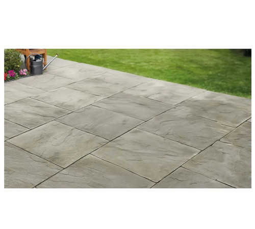 Riven grey paving - paving, utility