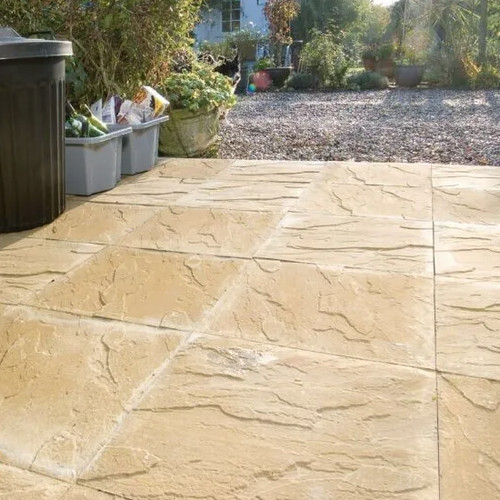 Paving slab riven buff - paving,