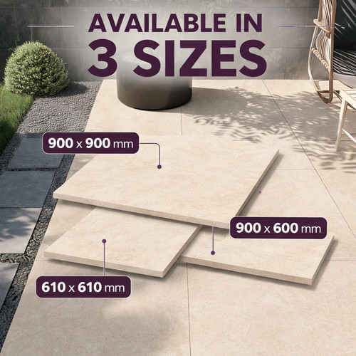 Porcelain paving slabs - slabs, sand
