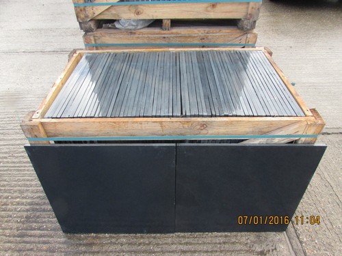 Black slate paving patio slabs - black,